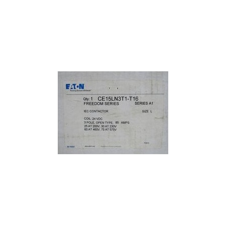 Eaton Definite Purpose Contactor, 24V DC, 3 P, Non-Reversing CE15LN3T1-T16